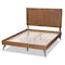 Baxton Studio Amira Mid-Century Modern Transitional Ash Walnut Finished Wood King Size Platform Bed 180-11157-9409-Zoro - alternate 6